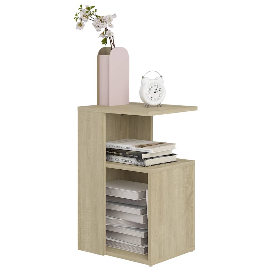 sidebord 36x30x56 cm konstrueret træ sonoma eg