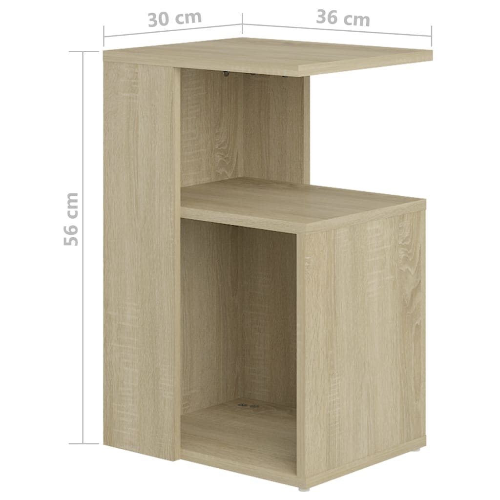 sidebord 36x30x56 cm konstrueret træ sonoma eg