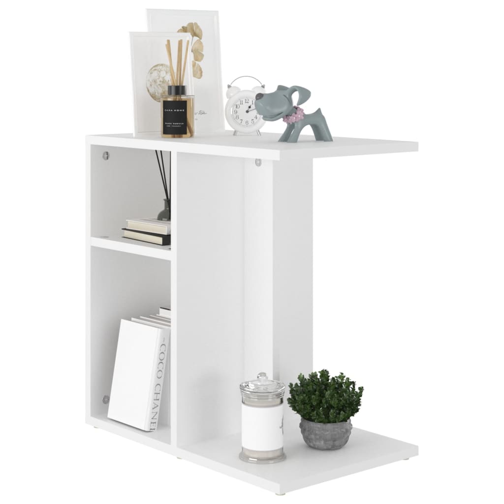 sidebord 50x30x50 cm konstrueret træ hvid