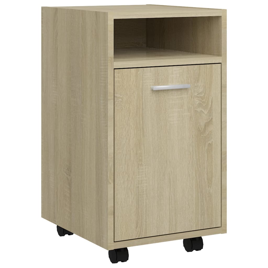 skab med hjul 33x38x60 cm konstrueret træ sonoma-eg