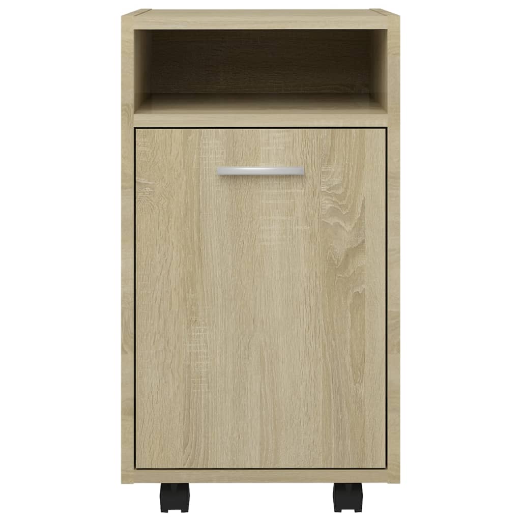 skab med hjul 33x38x60 cm konstrueret træ sonoma-eg