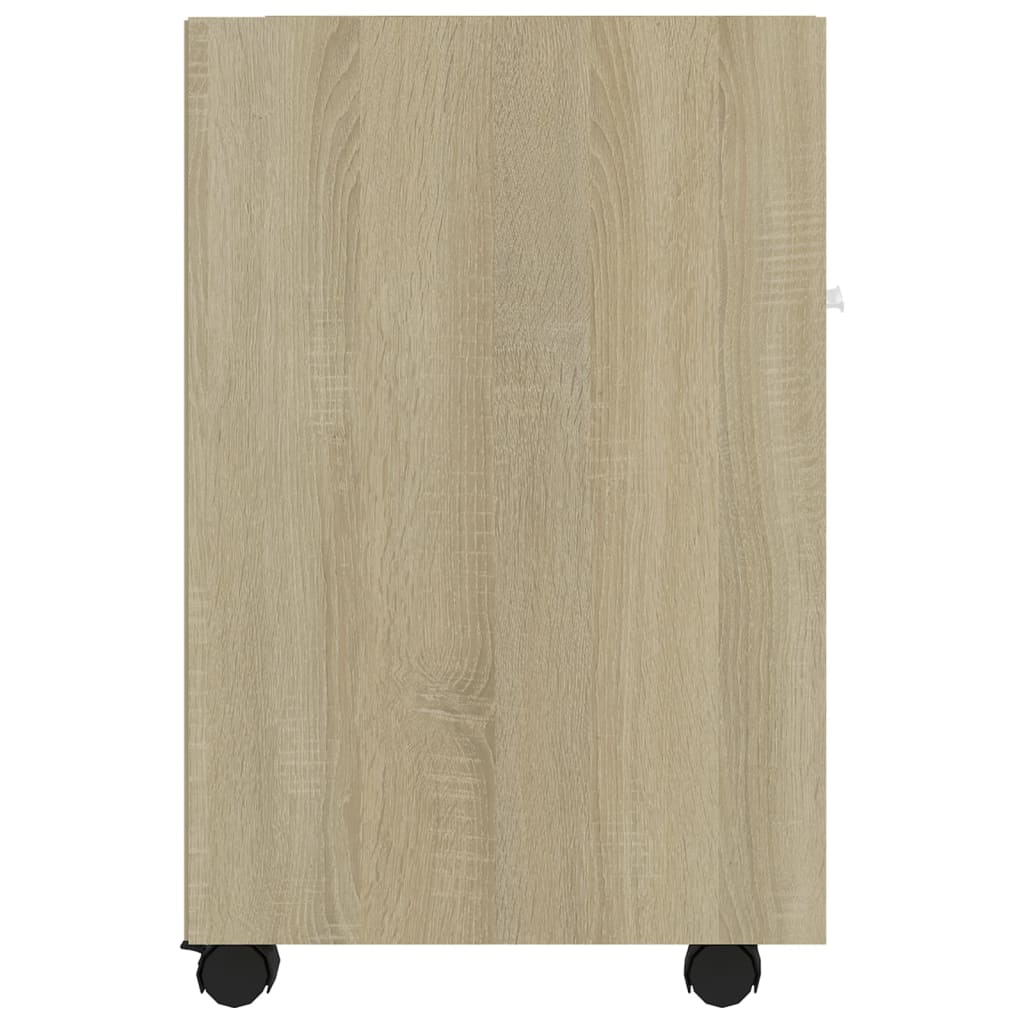skab med hjul 33x38x60 cm konstrueret træ sonoma-eg