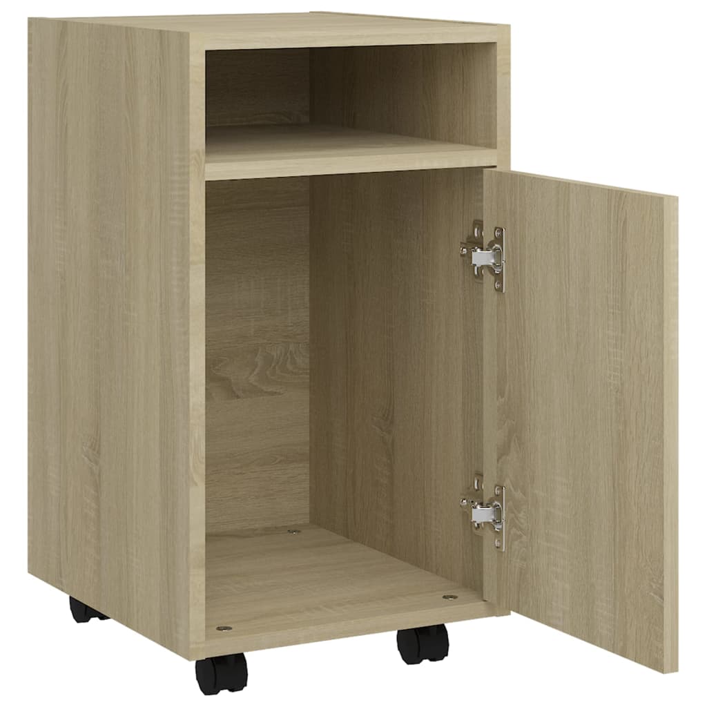skab med hjul 33x38x60 cm konstrueret træ sonoma-eg