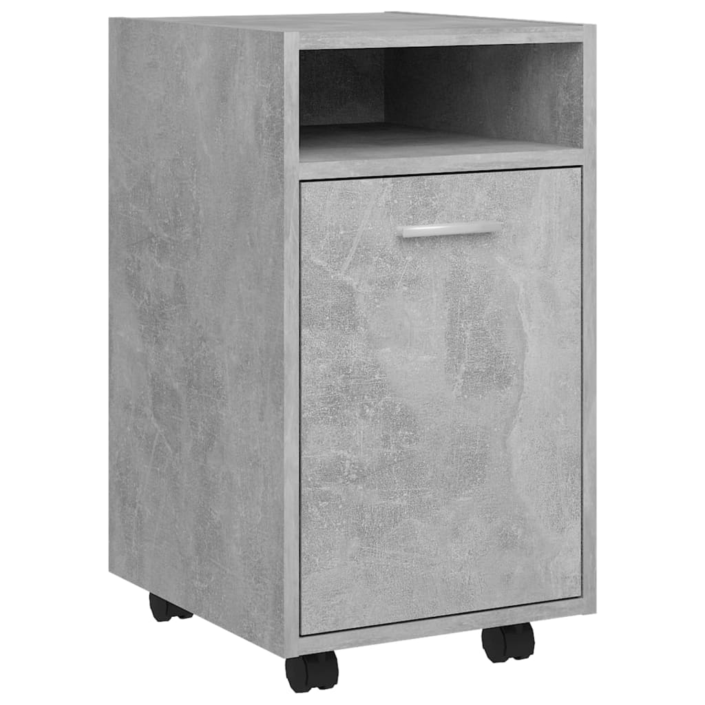 sideskab med hjul 33x38x60 cm konstrueret træ betongrå