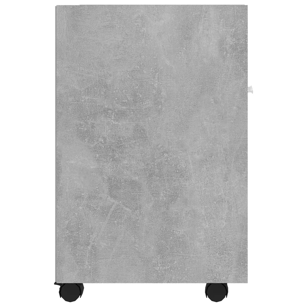 sideskab med hjul 33x38x60 cm konstrueret træ betongrå