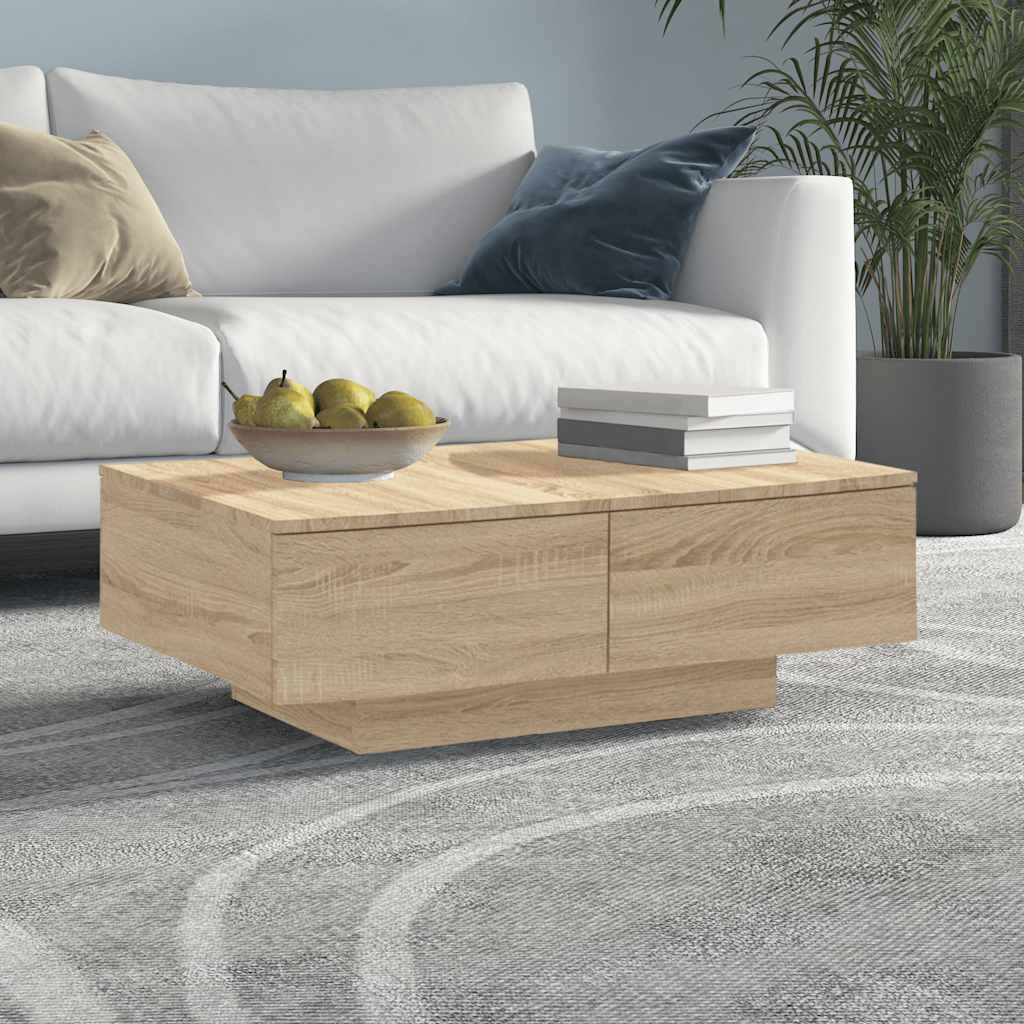 sofabord 90x60x31 cm konstrueret træ sonoma-eg