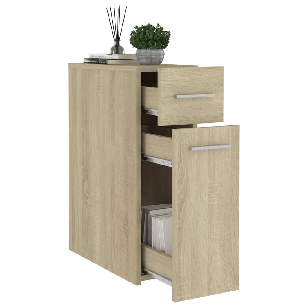 udtræksskab 20x45,5x60 cm konstrueret træ sonoma-eg