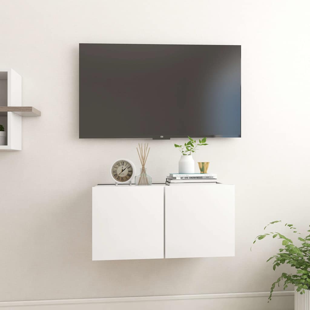 væghængt tv-skab 60x30x30 cm hvid