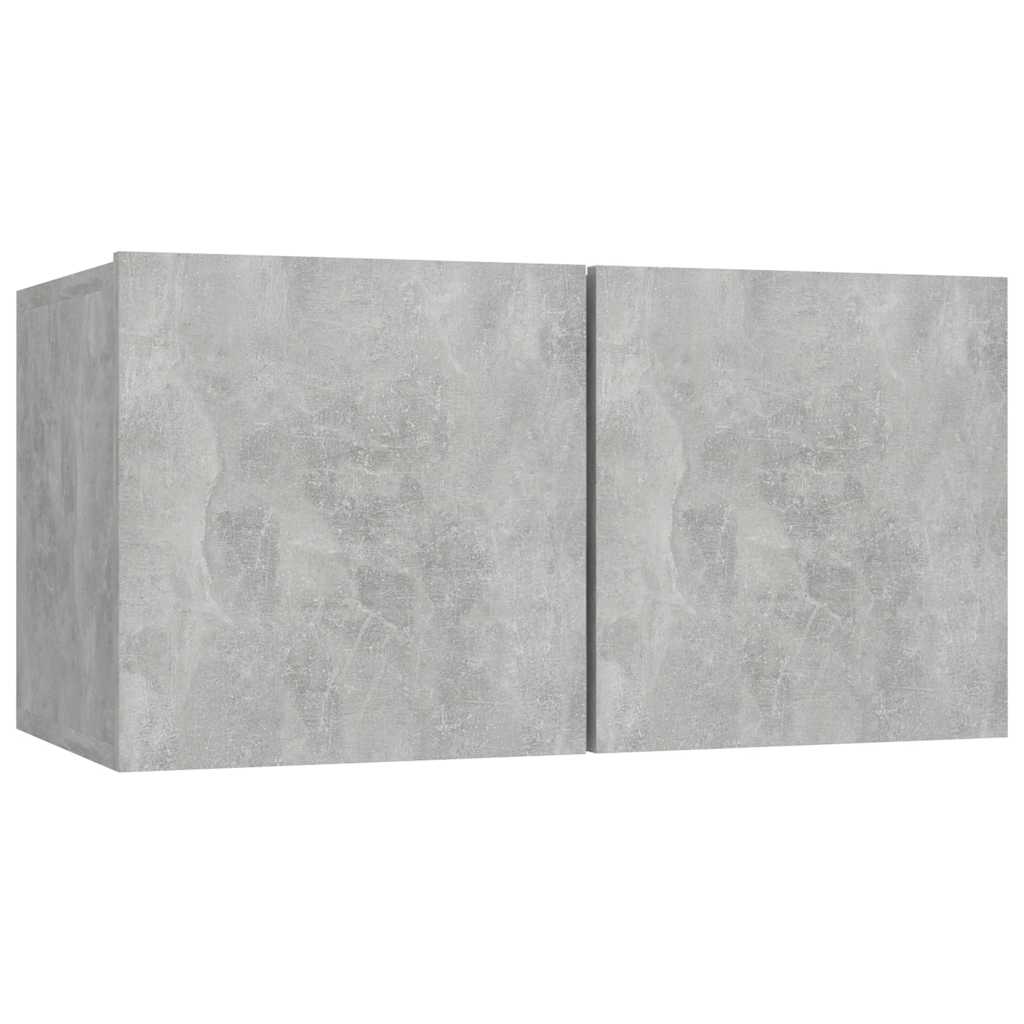 væghængte tv-skabe 2 stk. 60x30x30 cm betongrå