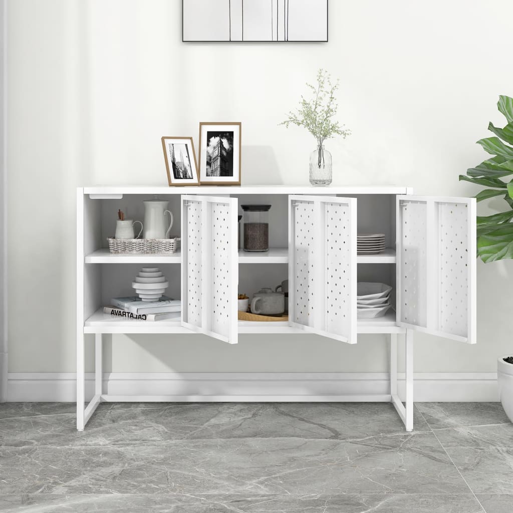 skænk 105x35x75 cm stål hvid