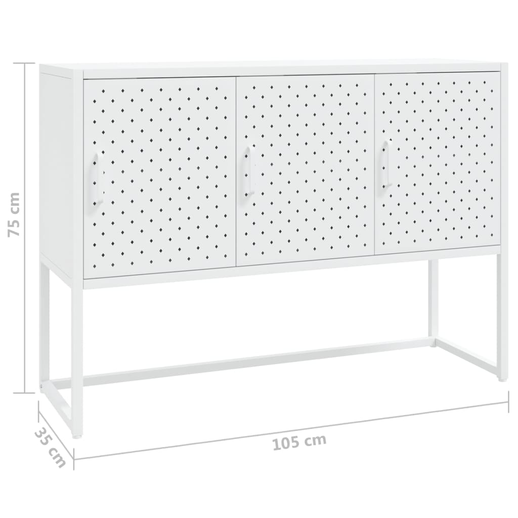 skænk 105x35x75 cm stål hvid