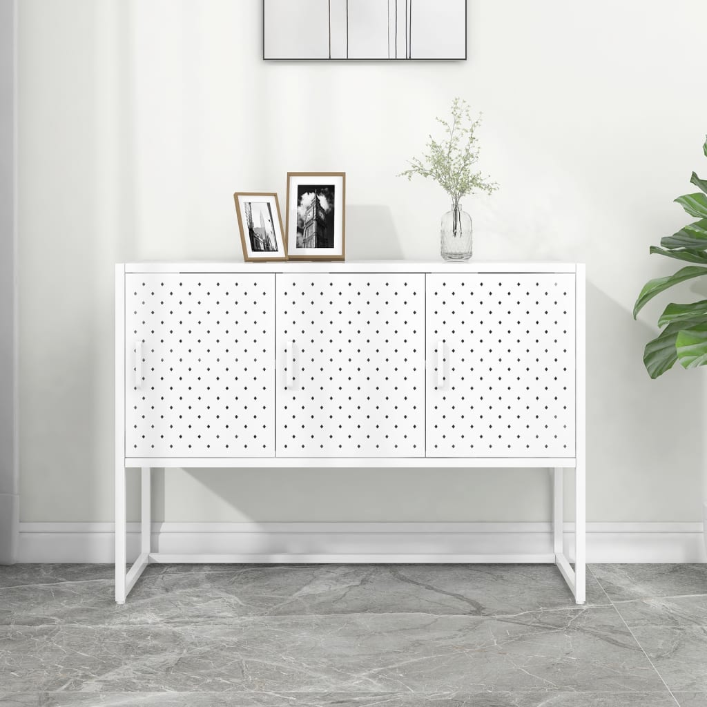 skænk 105x35x75 cm stål hvid