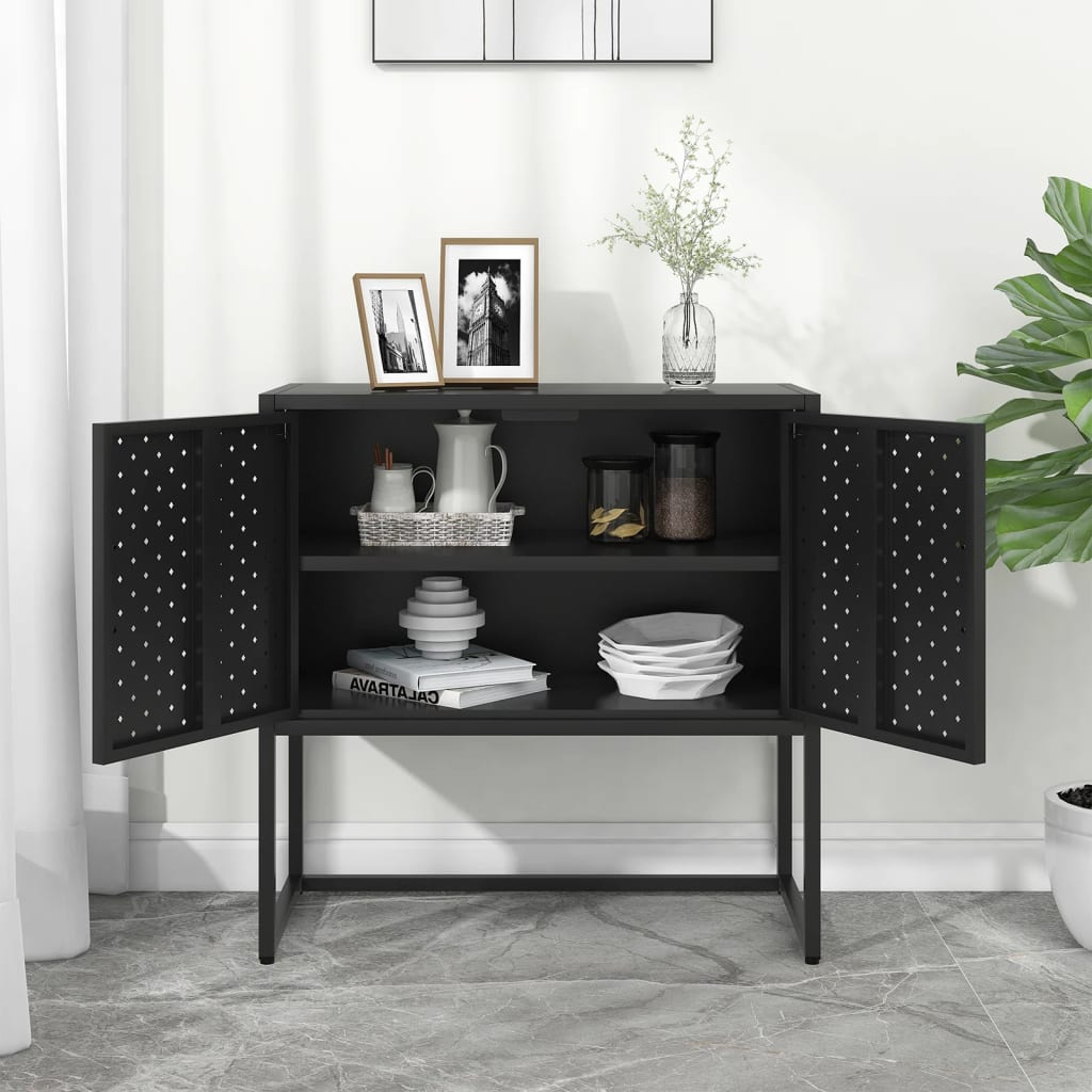 skænk 75x35x75 cm stål sort