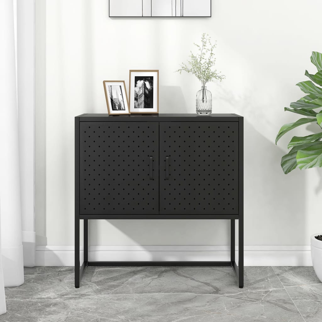 skænk 75x35x75 cm stål sort