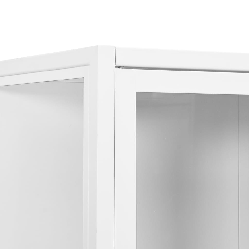 højskab 80x35x135 cm stål og hærdet glas hvid