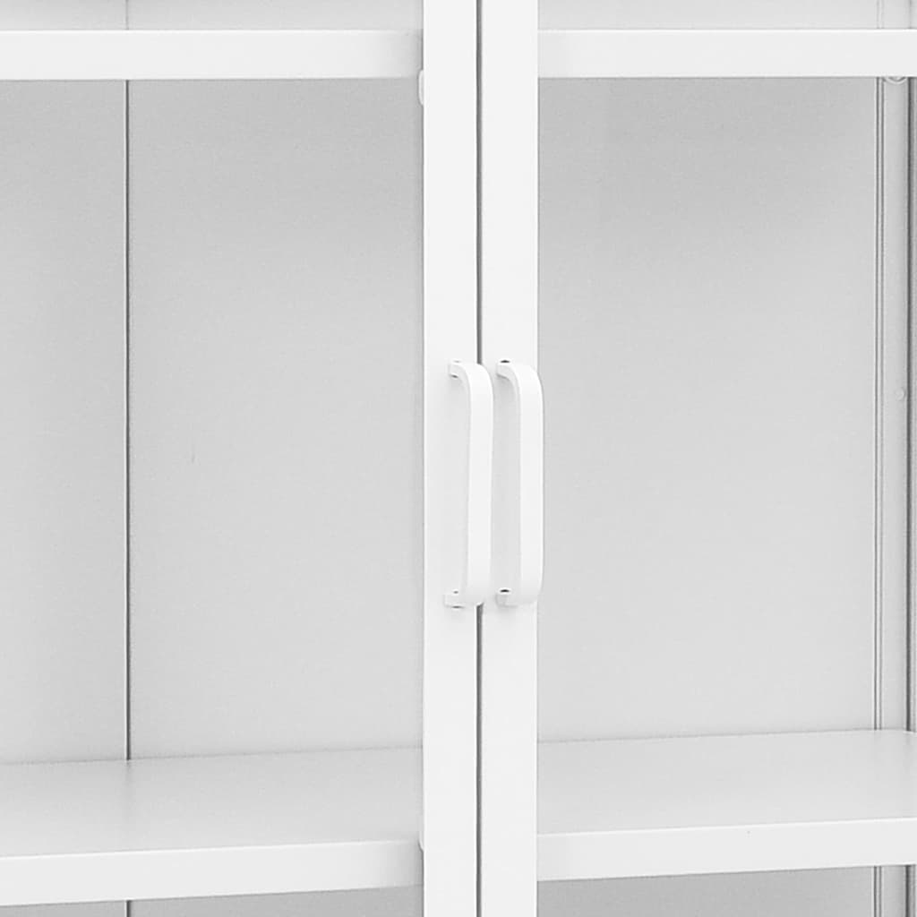 højskab 80x35x135 cm stål og hærdet glas hvid