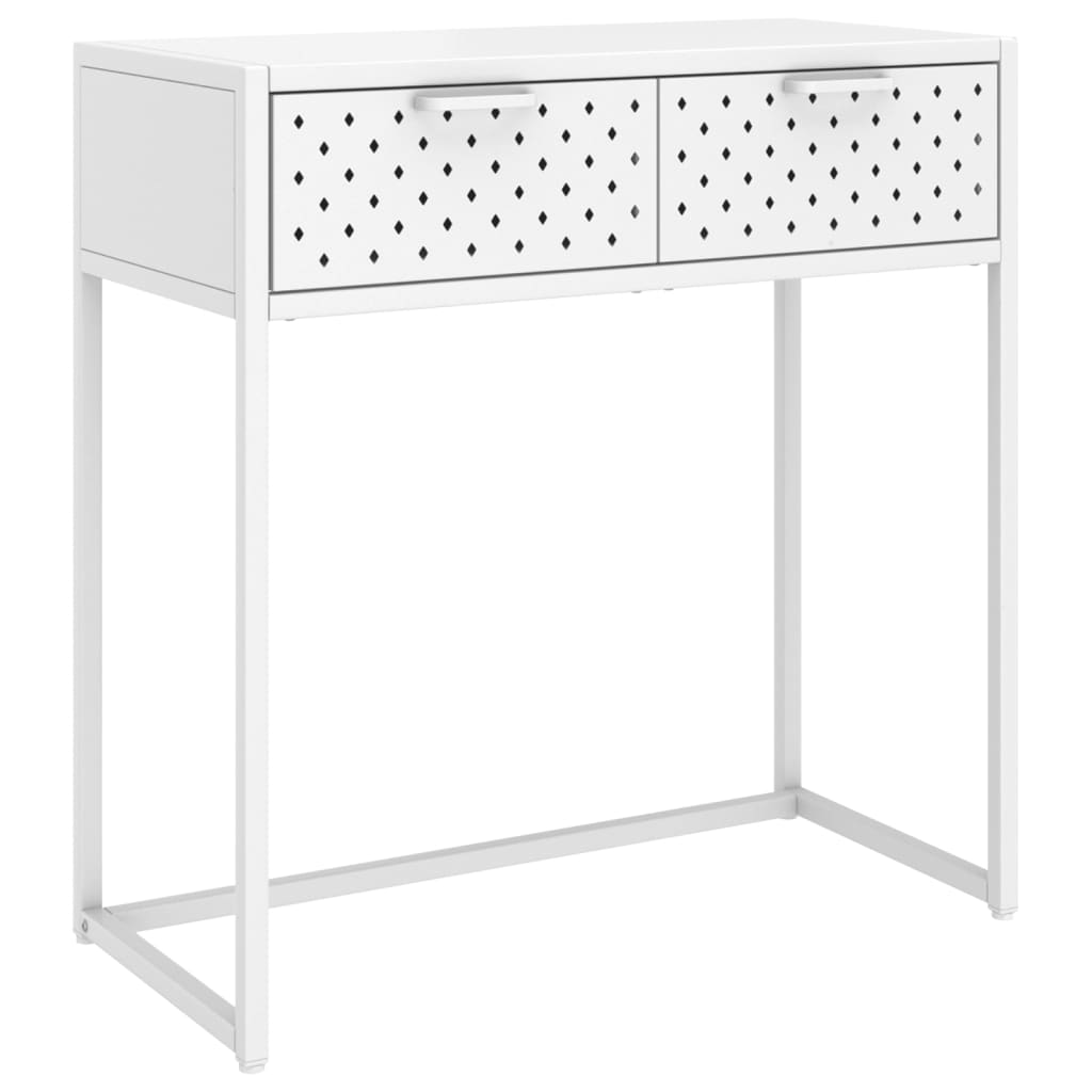konsolbord 72x35x75 cm stål hvid
