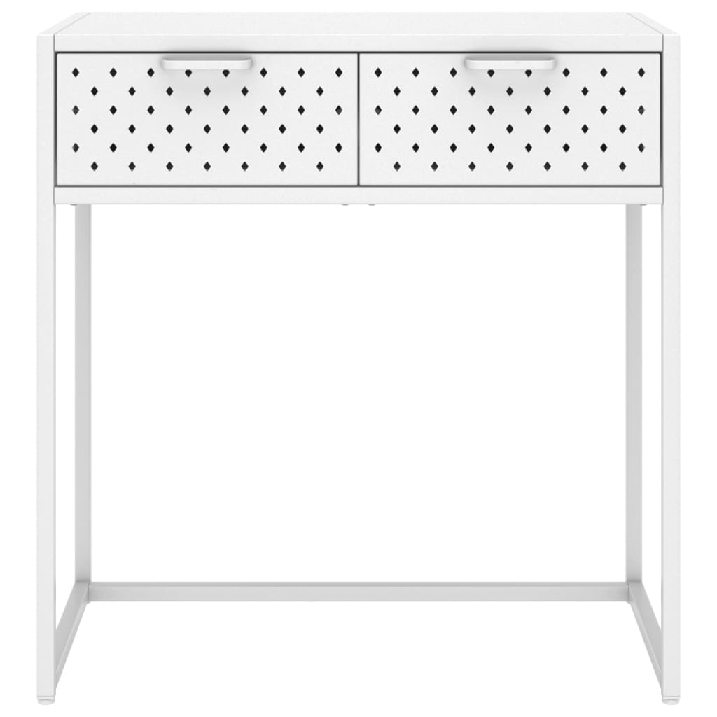 konsolbord 72x35x75 cm stål hvid