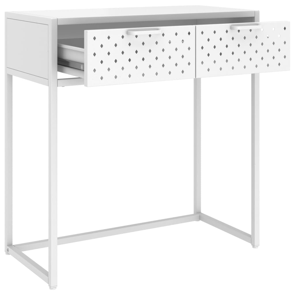 konsolbord 72x35x75 cm stål hvid
