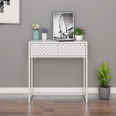 konsolbord 72x35x75 cm stål hvid