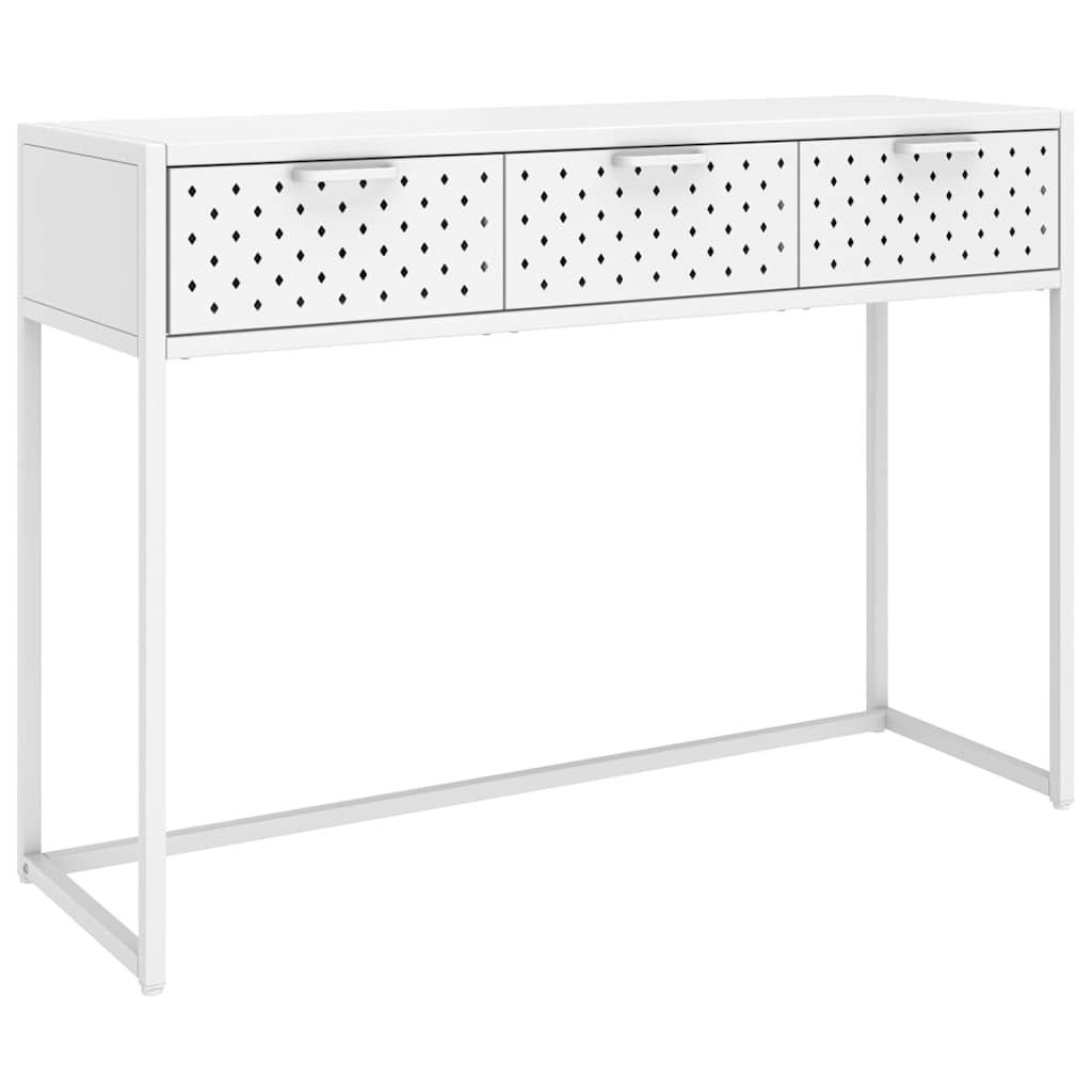 konsolbord 106x35x75 cm stål hvid