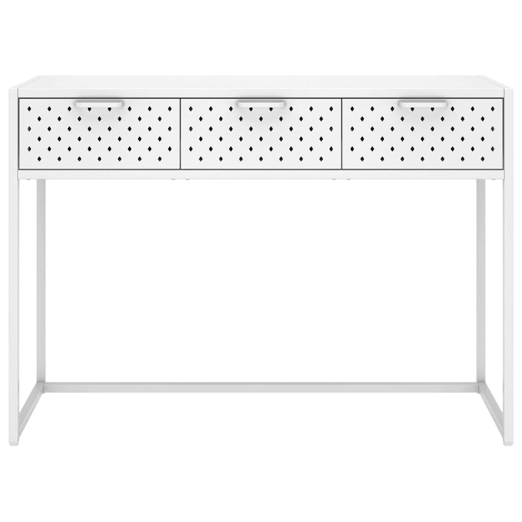 konsolbord 106x35x75 cm stål hvid