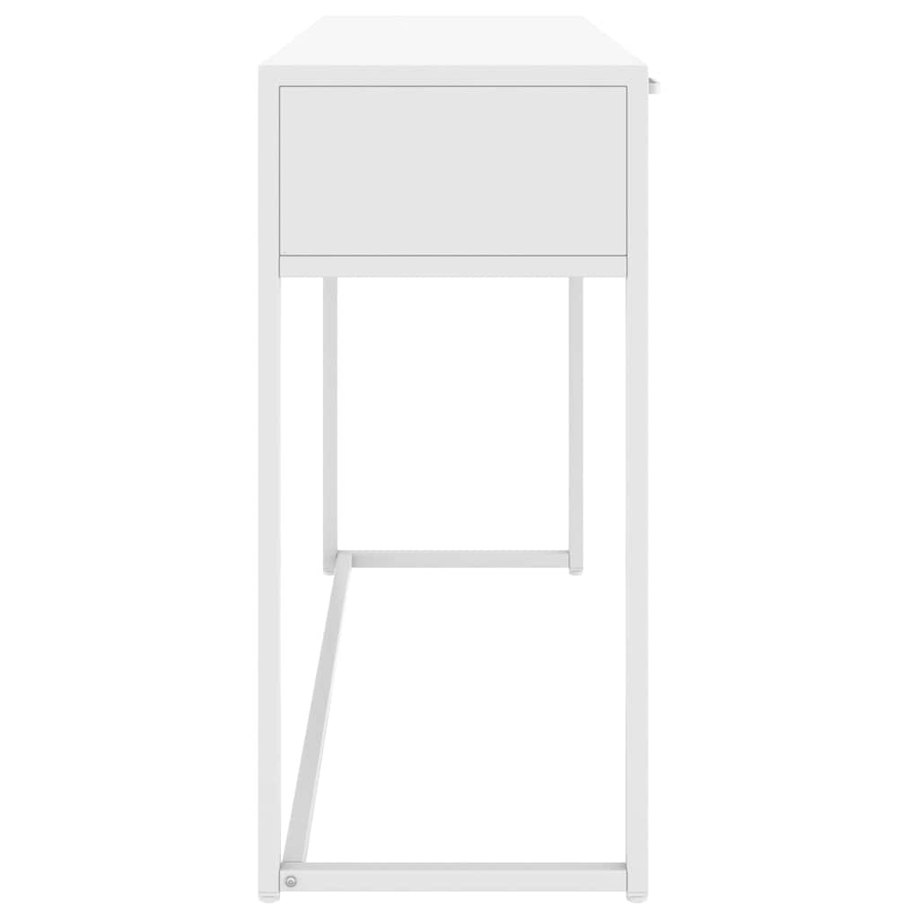 konsolbord 106x35x75 cm stål hvid