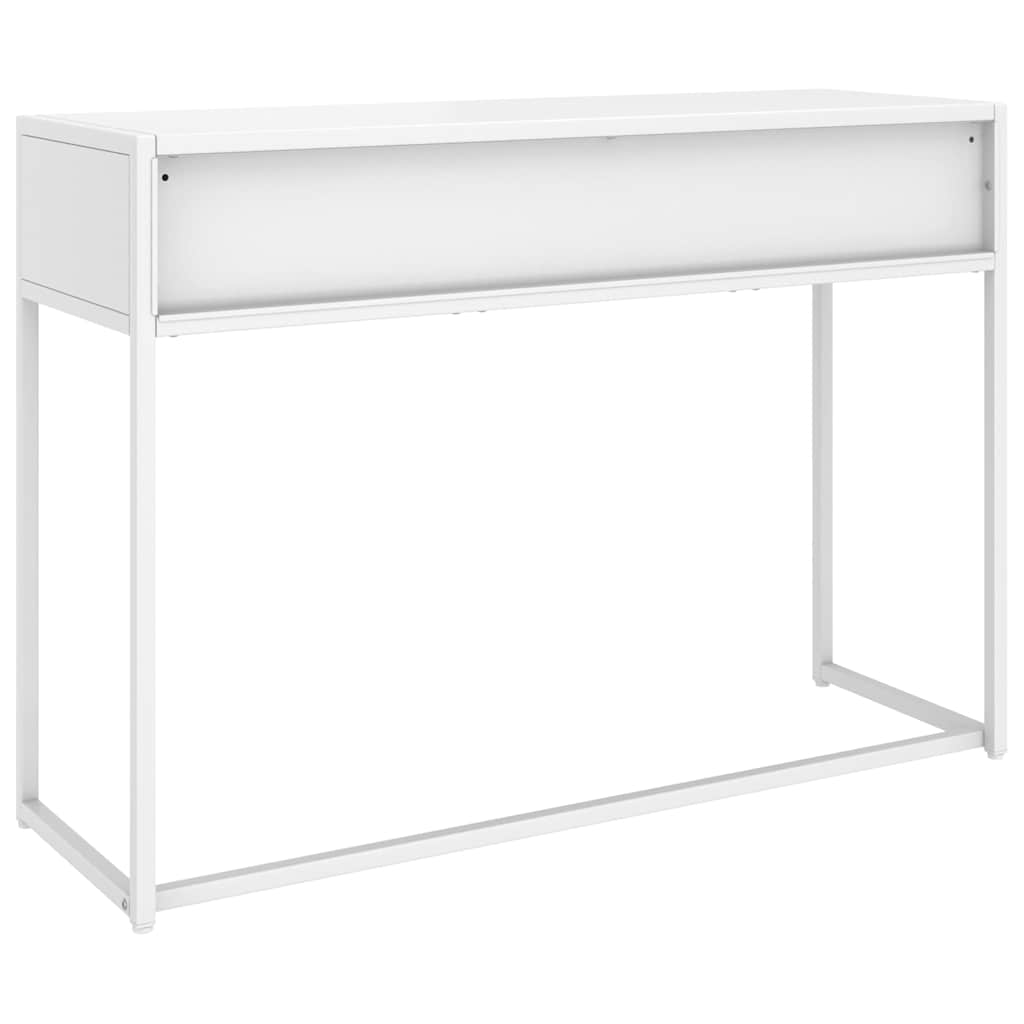 konsolbord 106x35x75 cm stål hvid