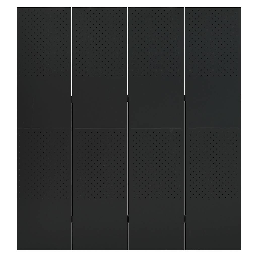 4-panels rumdeler 160x180 cm stål sort