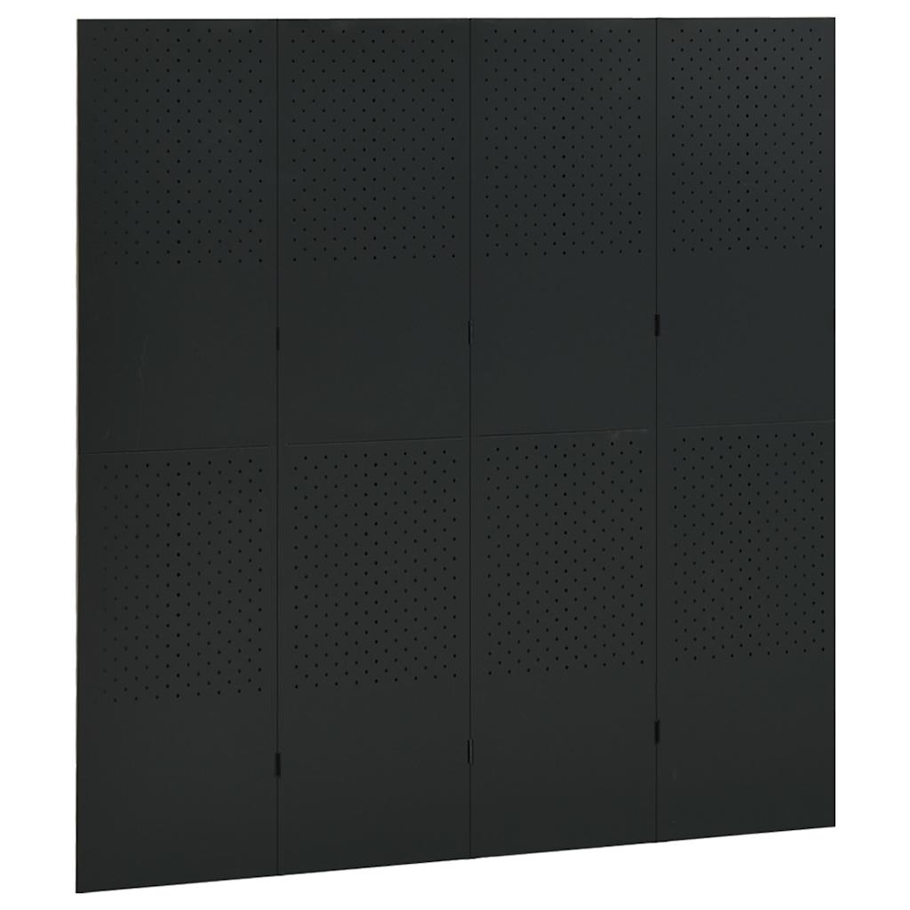 4-panels rumdeler 160x180 cm stål sort