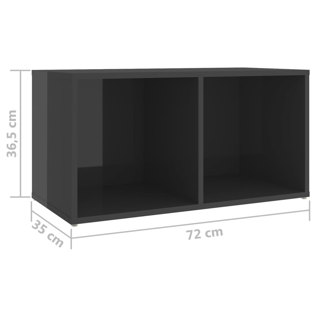 tv-skabe 2 stk. 72x35x36,5 cm konstrueret træ grå højglans
