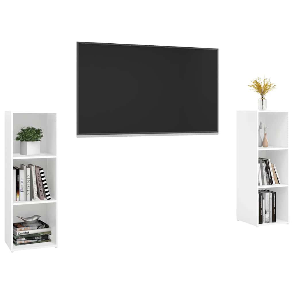 tv-skabe 2 stk. 107x35x37 cm konstrueret træ hvid