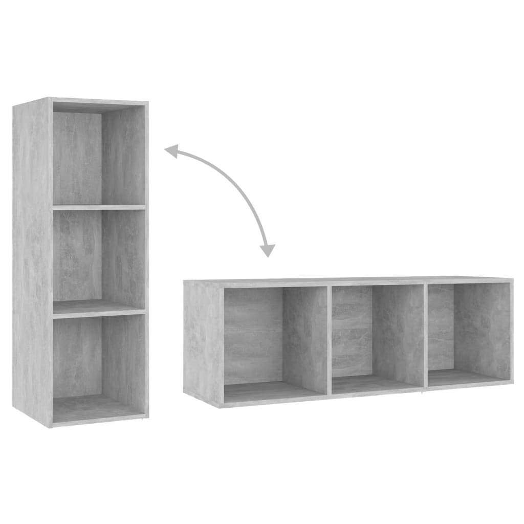 tv-skabe 2 stk. 107x35x37 cm konstrueret træ betongrå