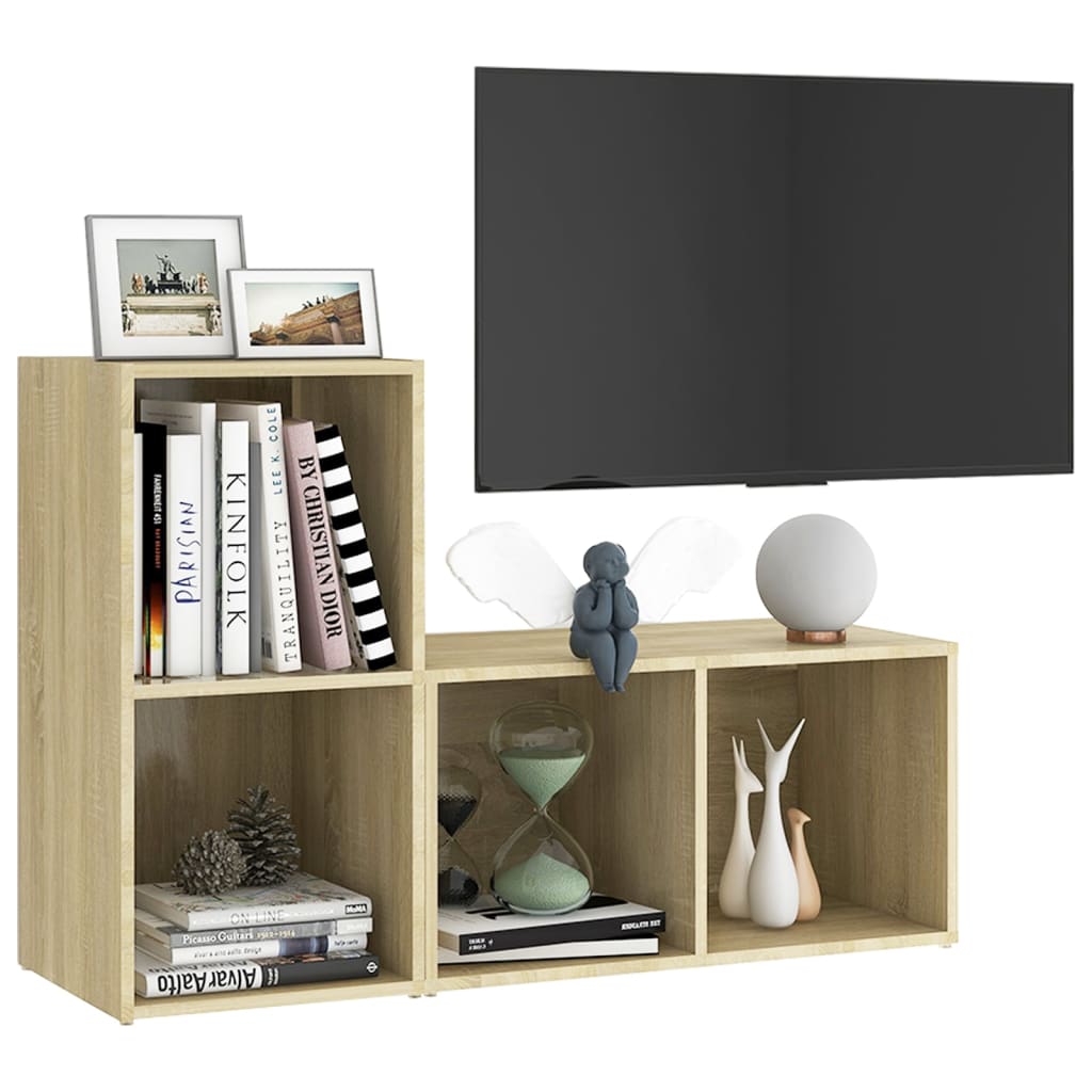 tv-skabe 2 stk. 72x35x36,5 cm konstrueret træ sonoma-eg
