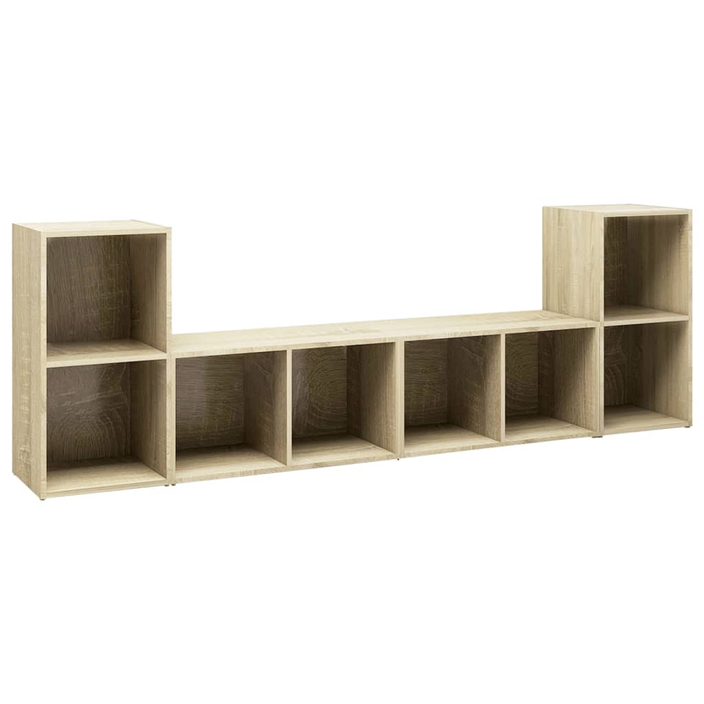tv-skabe 4 stk. 72x35x36,5 cm konstrueret træ sonoma-eg