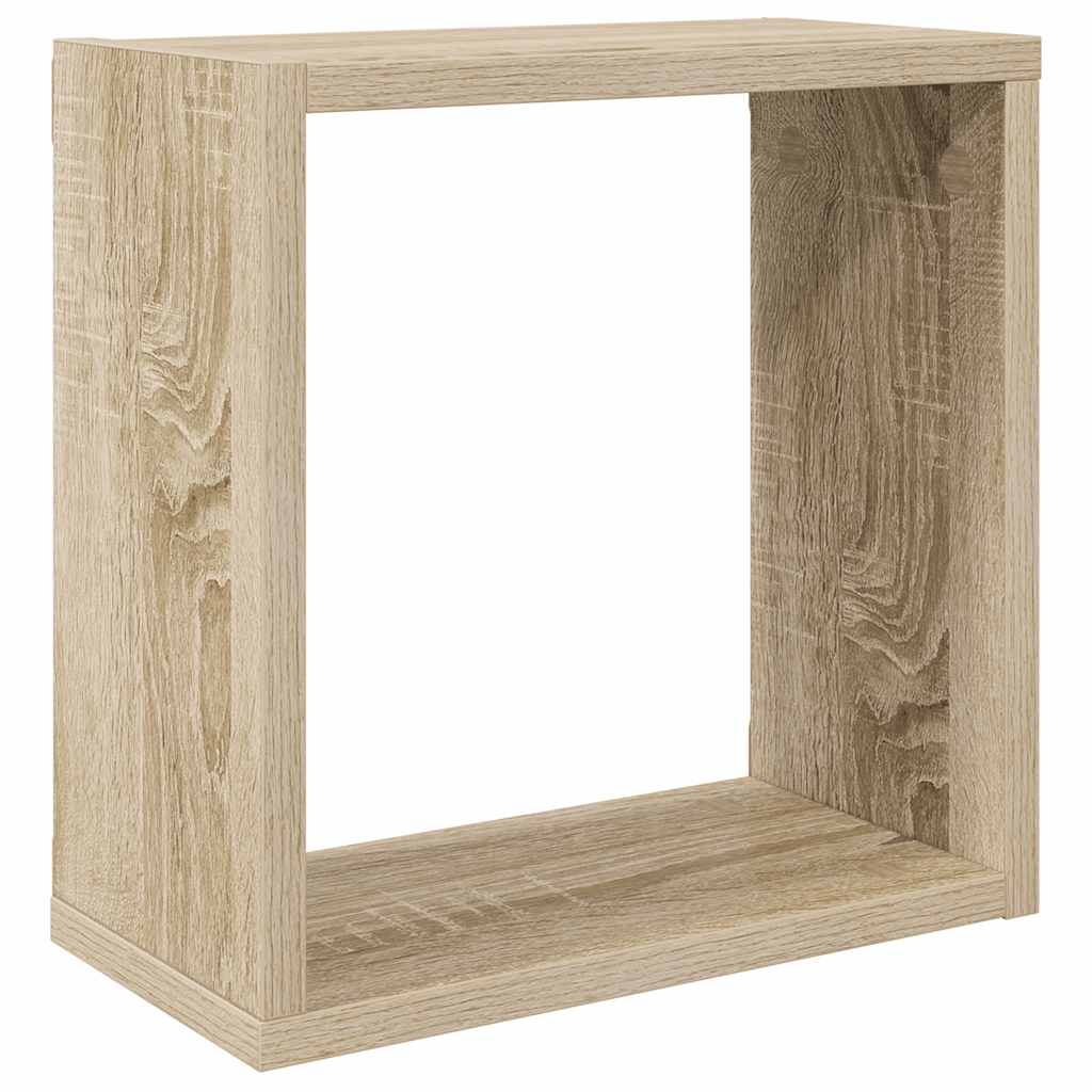 væghylder 6 stk. 30x15x30 cm kubeformet sonoma-eg