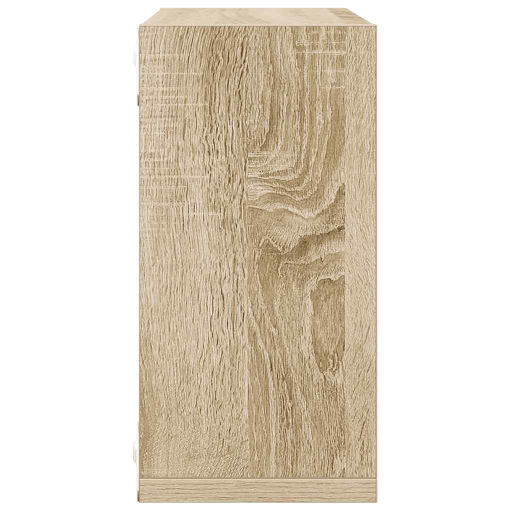 væghylder 6 stk. 30x15x30 cm kubeformet sonoma-eg