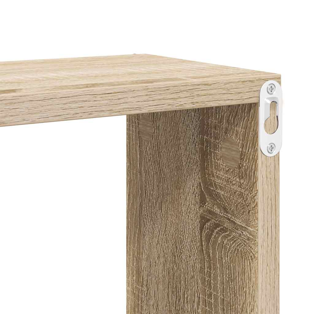 væghylder 6 stk. 30x15x30 cm kubeformet sonoma-eg