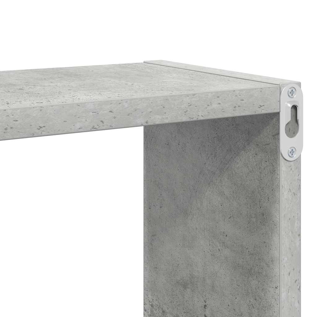 væghylder 4 stk. 26x15x26 cm kubeformet betongrå