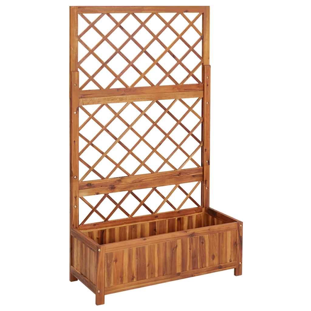 forhøjet plantekasse m. espalier 85x38x150 cm massivt akacietræ