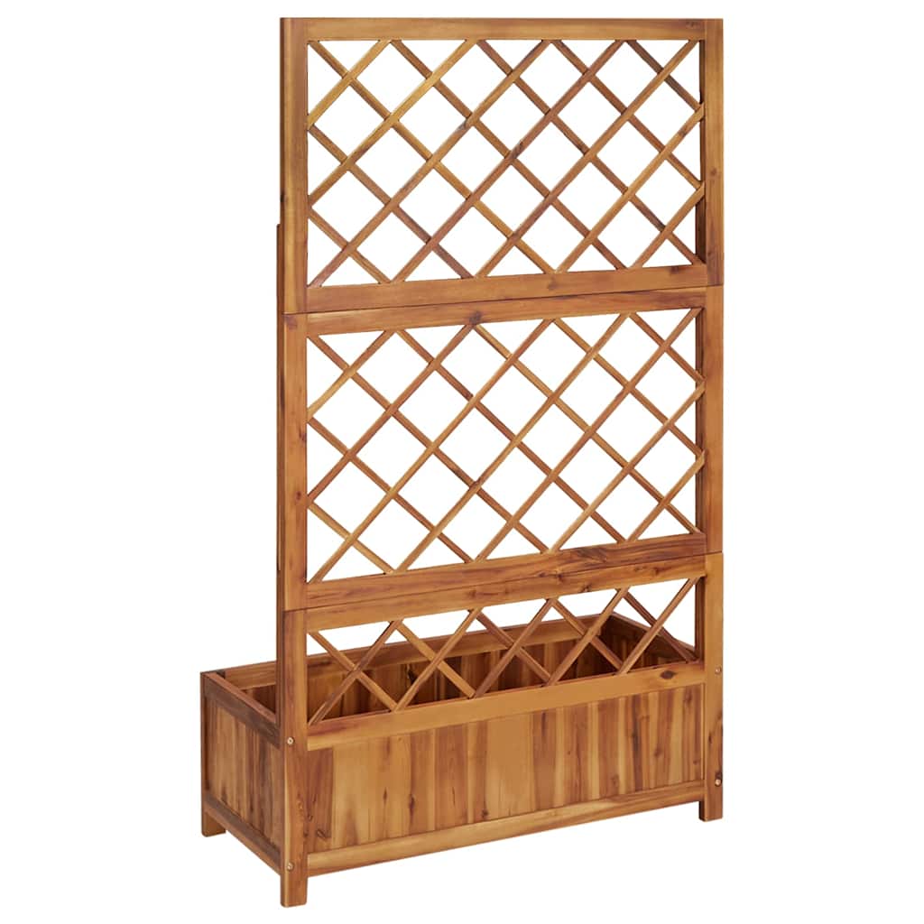 forhøjet plantekasse m. espalier 85x38x150 cm massivt akacietræ