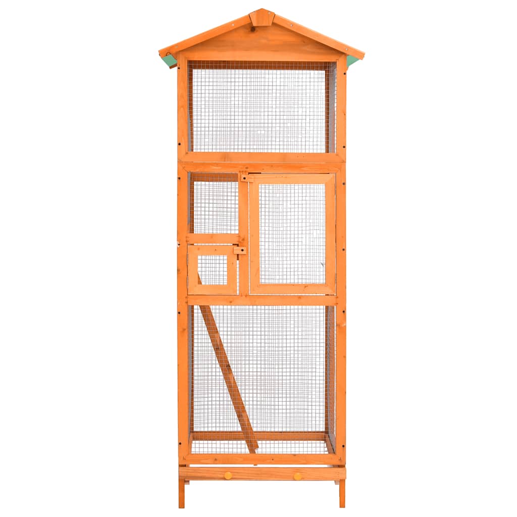 voliere 68x62x166 cm massivt grantræ