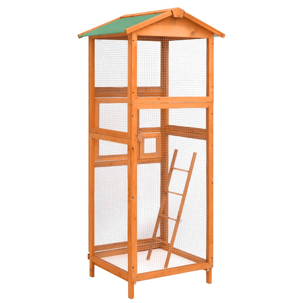 voliere 68x62x166 cm massivt grantræ