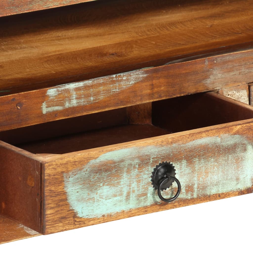 tv-bord 110x30x40 cm massivt genbrugstræ flerfarvet