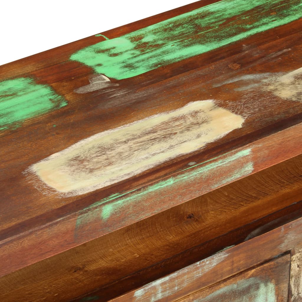 tv-bord 110x30x40 cm massivt genbrugstræ flerfarvet