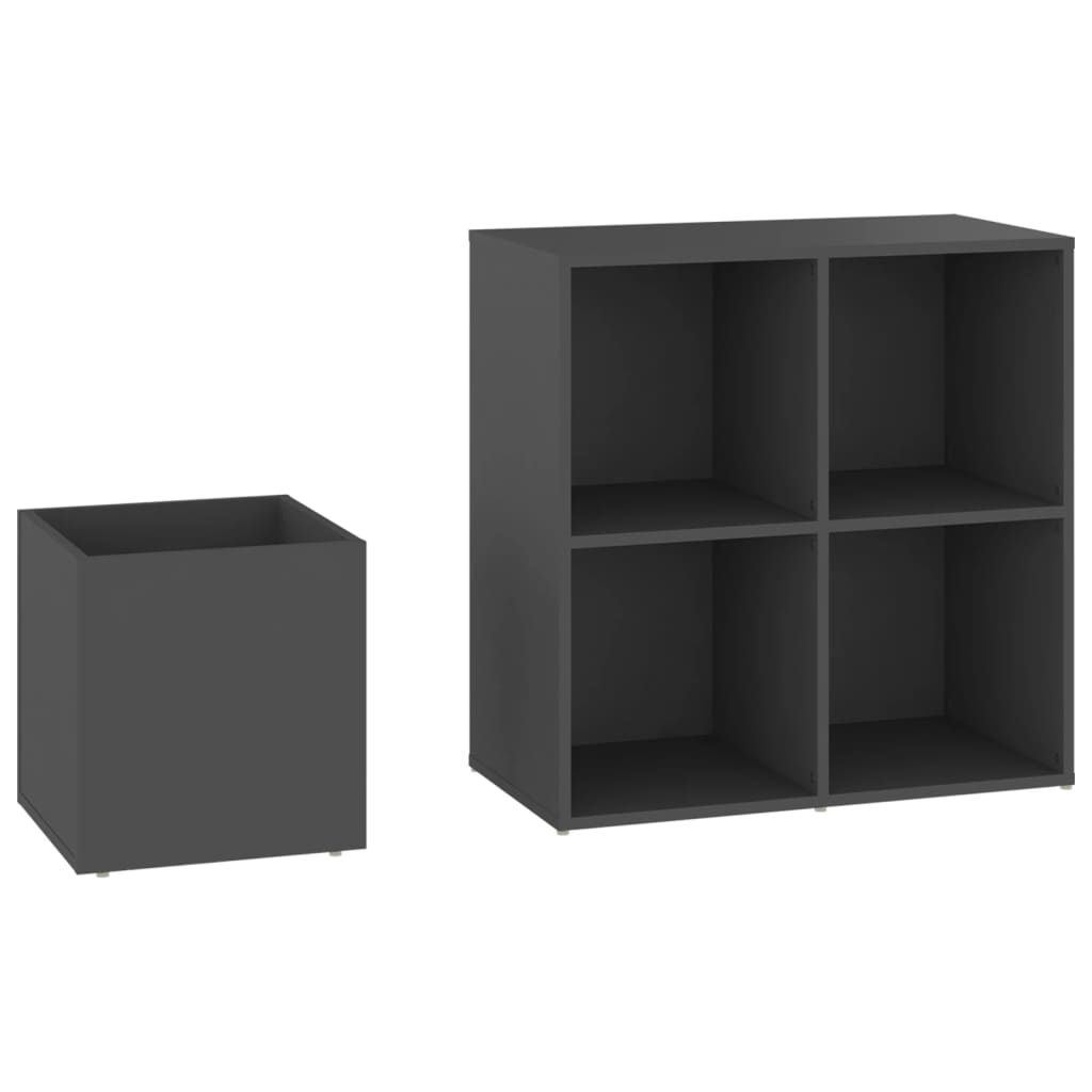 skoskab 105x35,5x70 cm konstrueret træ grå