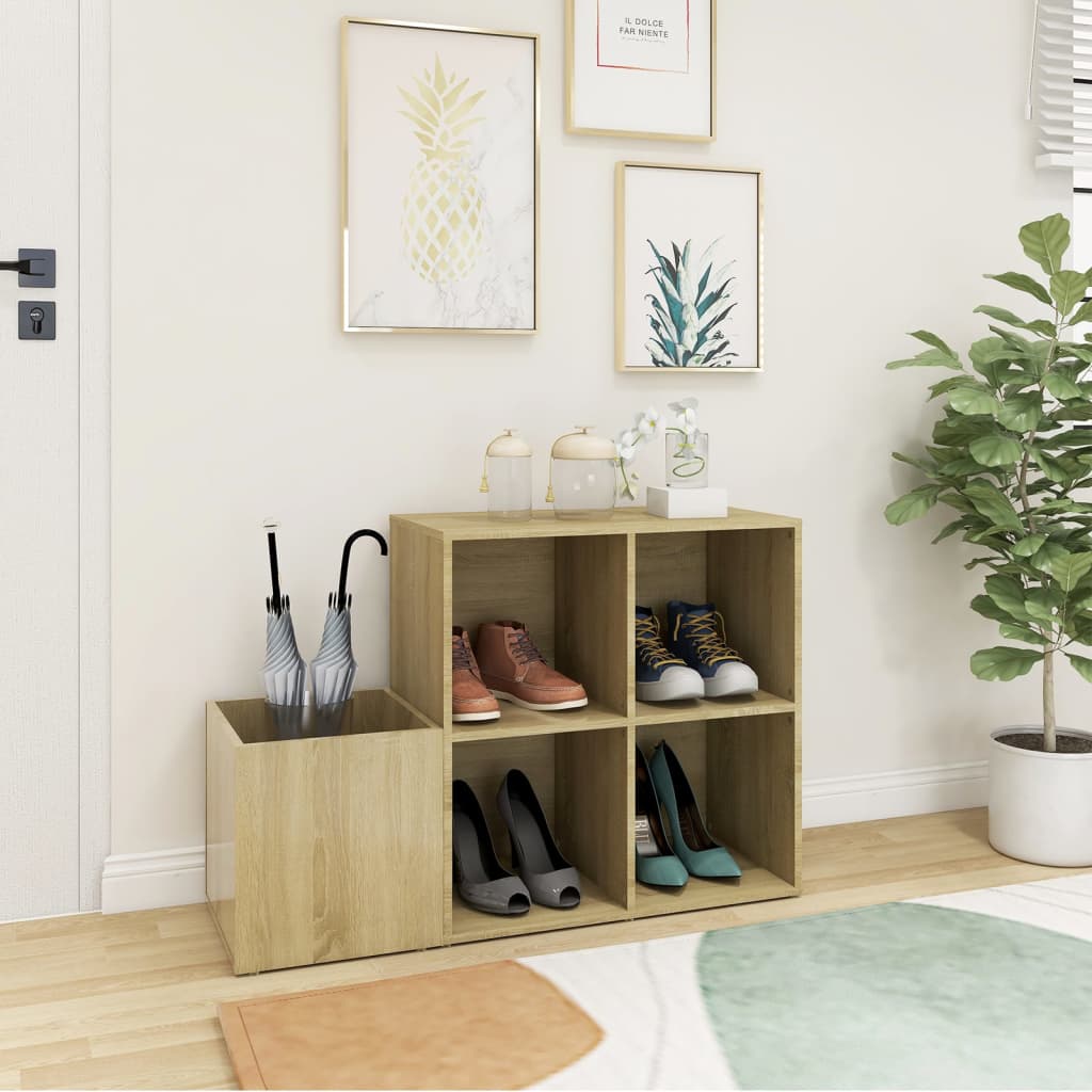 skoskab 105x35,5x70 cm konstrueret træ sonoma-eg