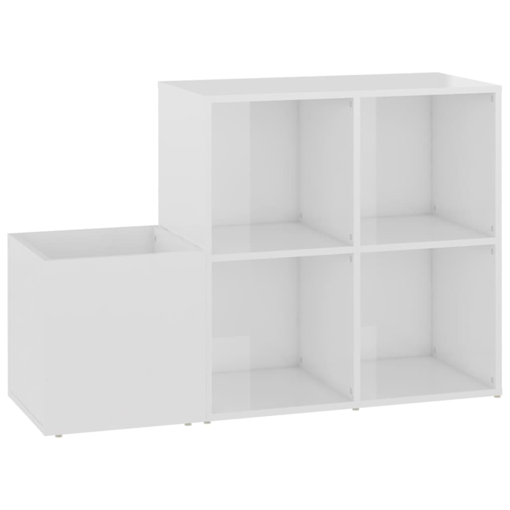 skoskab 105x35,5x70 cm konstrueret træ hvid højglans