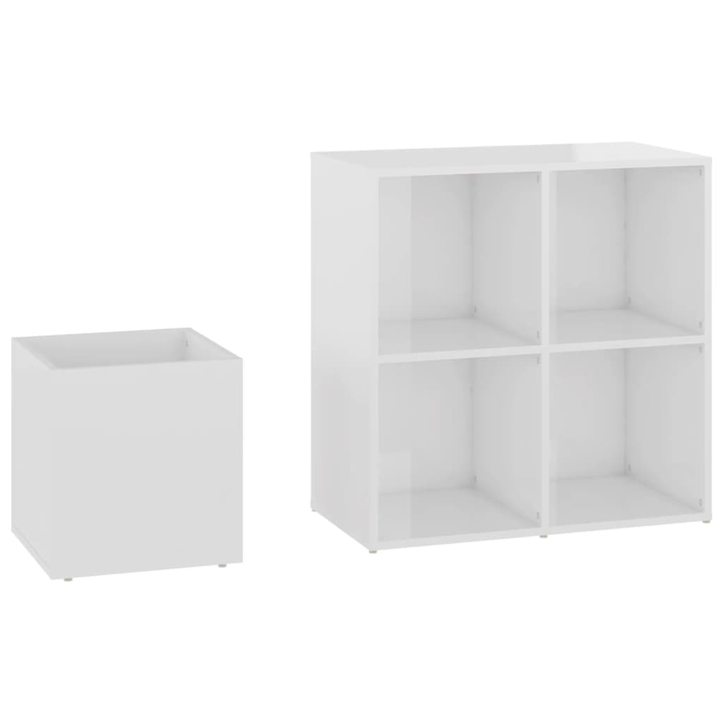 skoskab 105x35,5x70 cm konstrueret træ hvid højglans