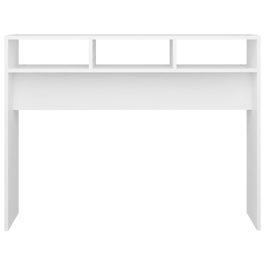 konsolbord 105x30x80 cm konstrueret træ hvid